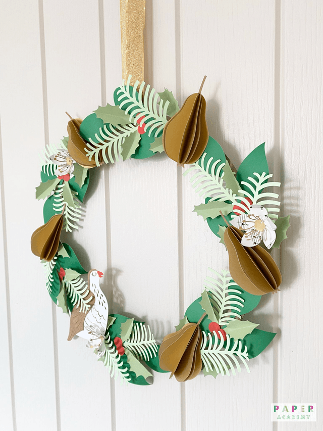 Partridge in a pear tree papercraft wreath workshop for adults